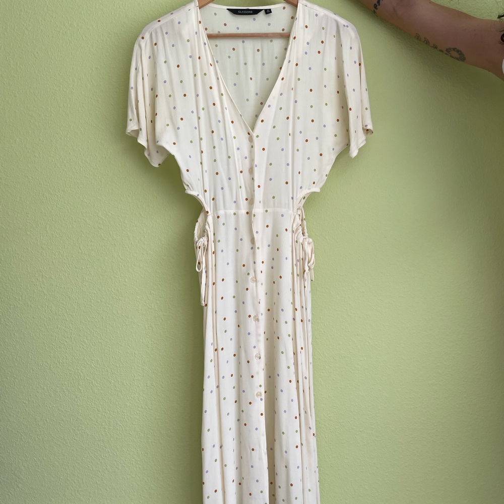 Glassons Cream Dress with Polka Dots - US size 4